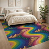 Rainbow Flow Mountain Area Rug