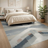Geometric Modern Navy Blue Geometric Diamond Area Rug