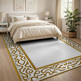 Ornate Golden Frame Area Rug