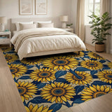 Vintage Sunflower Pattern Area Rug