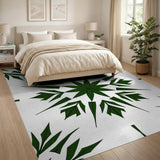 Green Geometric Starburst Leaf Area Rug