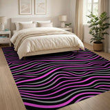 Multi-color and Patterns Wavy Pink Grey Abstract Area Rug