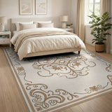 Cream Gold Ornate Persian Area Rug