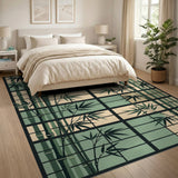 Bamboo Shoji Screen Area Rug