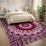 Pink Intricate Pink Mandala Persian Area Rug