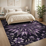 Mystical Purple Mandala Floral Area Rug