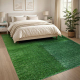 Lush Green Patchwork Turf Area Rug