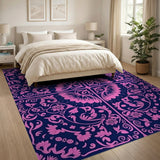 Traditional Persian Pink Pink Floral Medallion Persian Area Rug