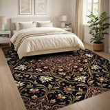 Luxe Black Gold Mandala Persian Area Rug