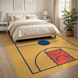 Basketball Court Yellow Area Rug