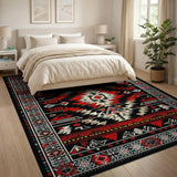 Red Bold Red Southwestern Geometric Area Rug