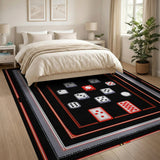 Mahjong Tiles Dice Gaming Area Rug