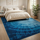 Radiant Navy Tie-Dye Area Rug