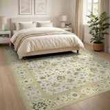 Creamy Floral Vine Persian Area Rug