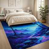 ODIKA Celestial Galaxy Washable Area Rug - Non-Slip Low Pile Modern Art Decor