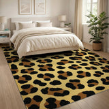 Boho Chic Tan Leopard Print Area Rug