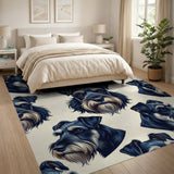 Artistic Schnauzer Portrait Pattern Area Rug