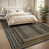 Southwestern Orange Bold Orange Black Geometric Southwestern Rug