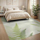 Lush Fern Green Floral Vintage Area Rug