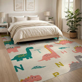 Multi-color and Patterns Dinosaur ABC Kids Cartoon Area Rug