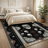 Gothic Skull Mandala Area Rug