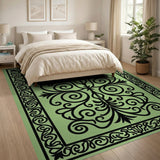 Green Ornate Persian Motif Area Rug