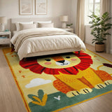 Adorable Lion ABC Alphabet Kids Area Rug