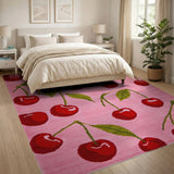 Pink Playful Cherry Pink Area Rug