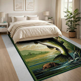 Jumping Largemouth Bass Area Rug