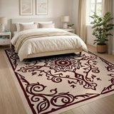 Brown and Tan Ornate Persian Medallion Area Rug