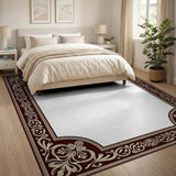 Traditional Persian Red Ornate Red Persian Border Area Rug