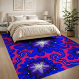 Psychedelic Cosmic Flower Burst Area Rug