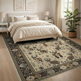 Tribal Elk Woodland Area Rug