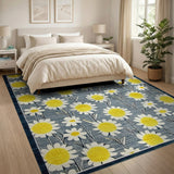 Yellow Yellow Daisy Floral Area Rug
