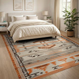 Orange Southwestern Geometric Southwestern Area Rug