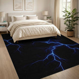 Electric Blue Lightning Area Rug