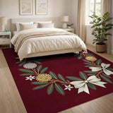 Festive Pinecone Wreath Area Rug