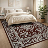 Ornate Maroon Persian Area Rug