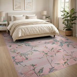 Floral Vintage Blush Pink Peony Floral Vintage Area Rug