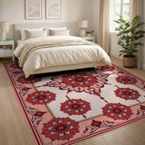 Red Traditional Persian Red Floral Persian Area Rug