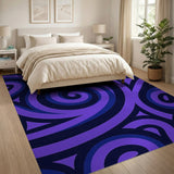 Purple Swirl Geometric Area Rug