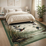 Flying Mallard Ducks Marsh Area Rug