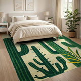Bold Green Cactus Southwestern Area Rug