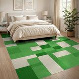 Geometric Modern Green Geometric Patchwork Area Rug