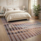 Striped Sunset Beach Hut Area Rug