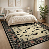 Vintage Halloween Bat Silhouette Area Rug