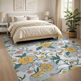 Whimsical Hibiscus Floral Area Rug