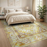 Gold and Silver Opulent Gold Mandala Persian Area Rug