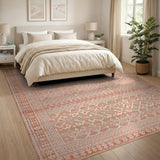Terracotta Geometric Tribal Area Rug