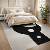 Black White Geometric Abstract Area Rug